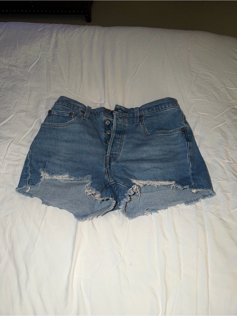 Levi's 501 Light Blue High-Rise Denim Cutoff Shorts